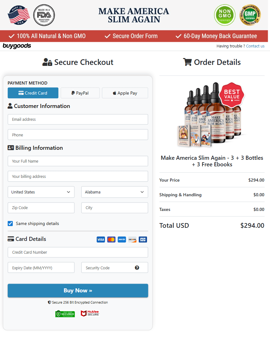 Make America Slim Again official website